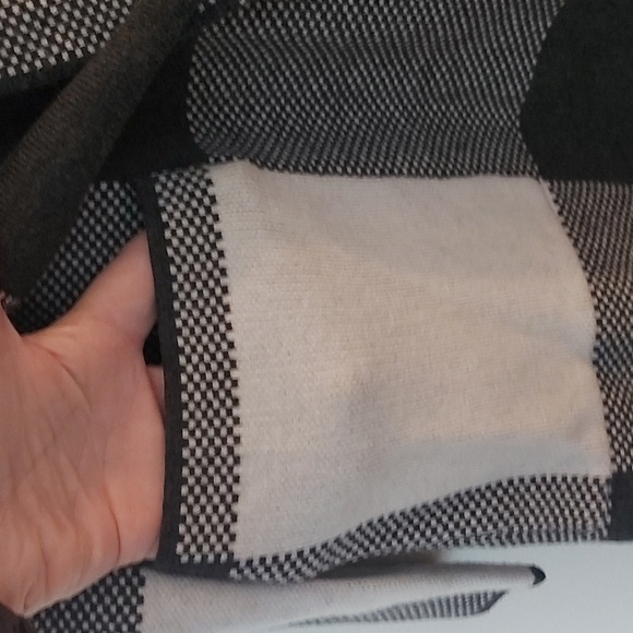 Rachel Zoe Hooded Belted Open Front Cardigan Black/Gray Plaid Size XS - Picture 5 of 6